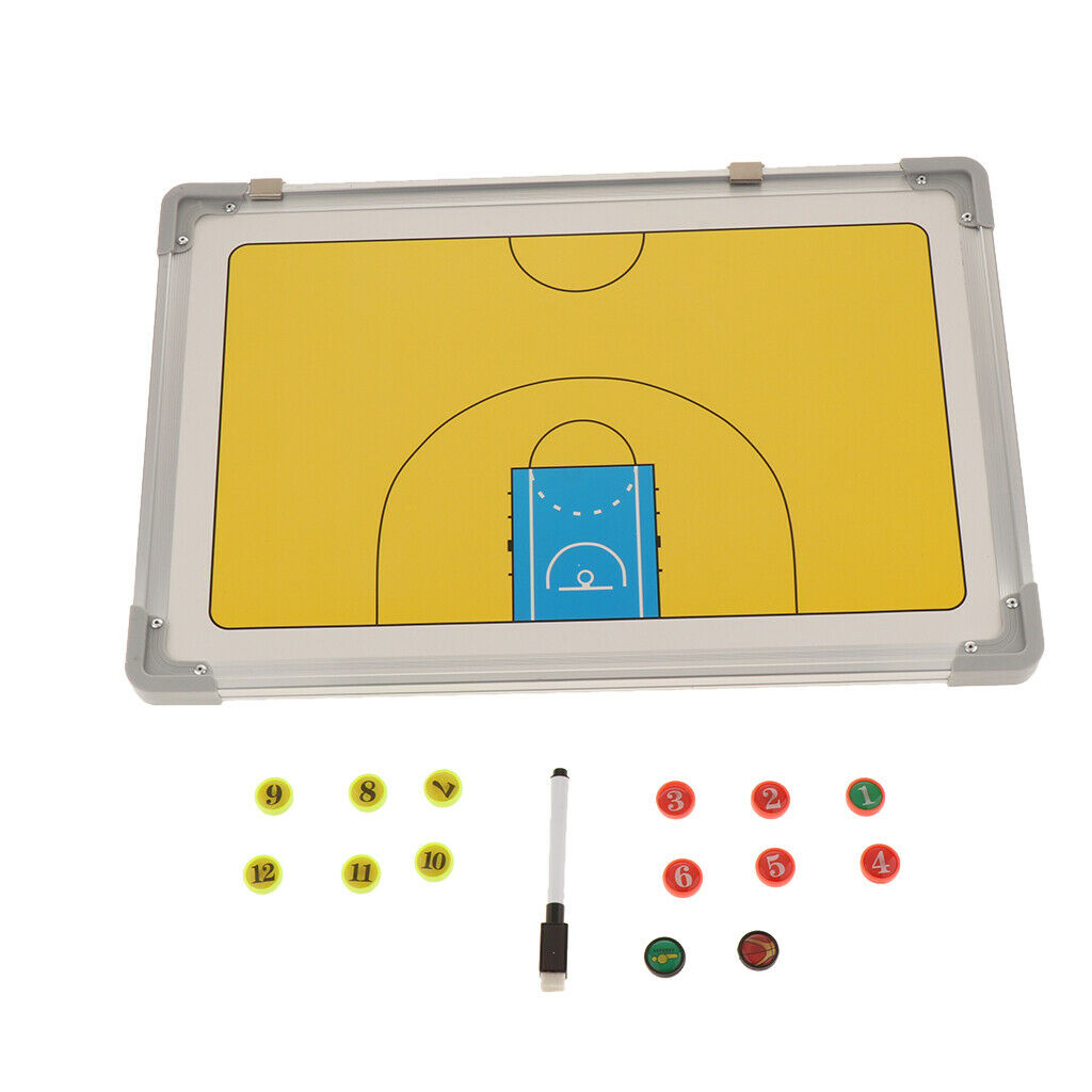 Basketball Coaching Board Magnetic Strategy Clipboard with Marker Pen