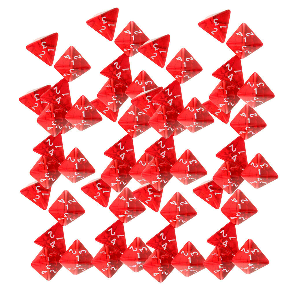 60pcs Multi-sided Dice for TRPG Game   D4 Dices Red Color