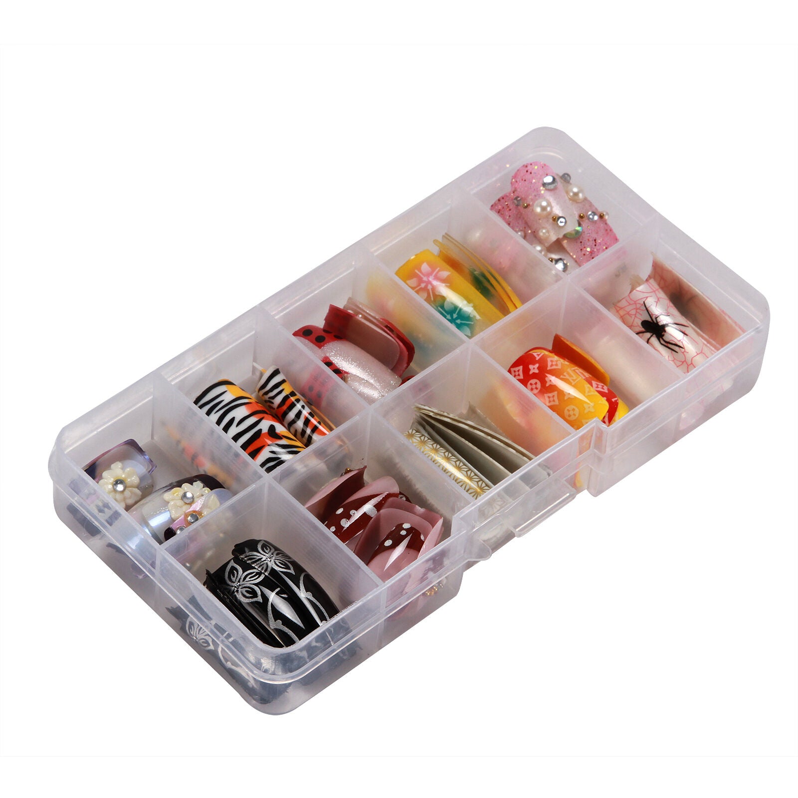 100pcs/Box False Acrylic Gel French Nail Art Tips Salon Random Color