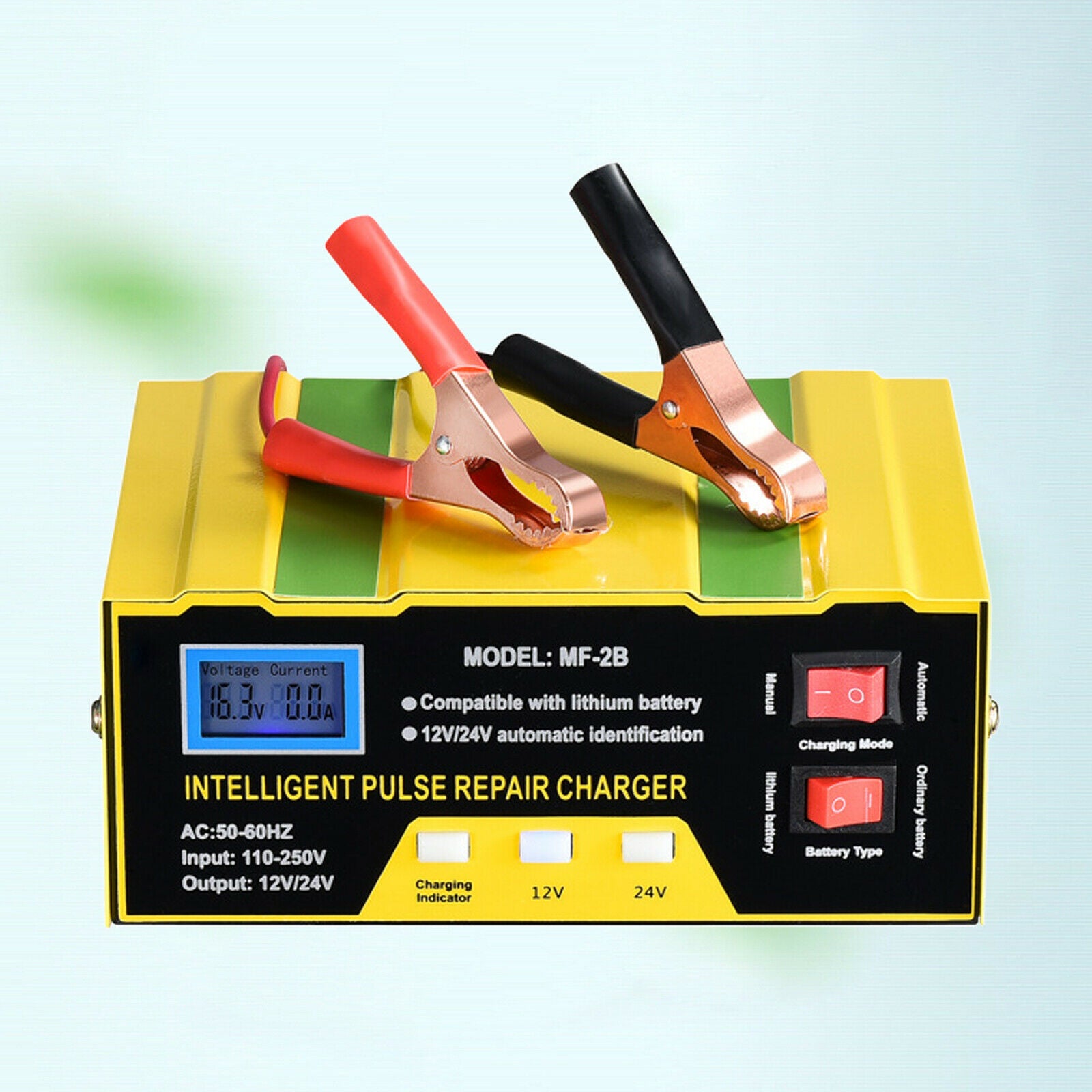12V 24V Electric Repair Car Battery Charger Maintainer Automatic LCD Display