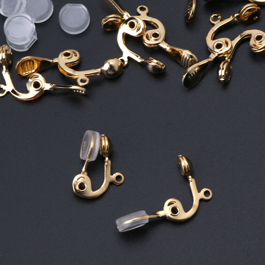 10Pc Clip-on Non-pierced Earring Converter Ear Hoop With Comfort Earring Cushion