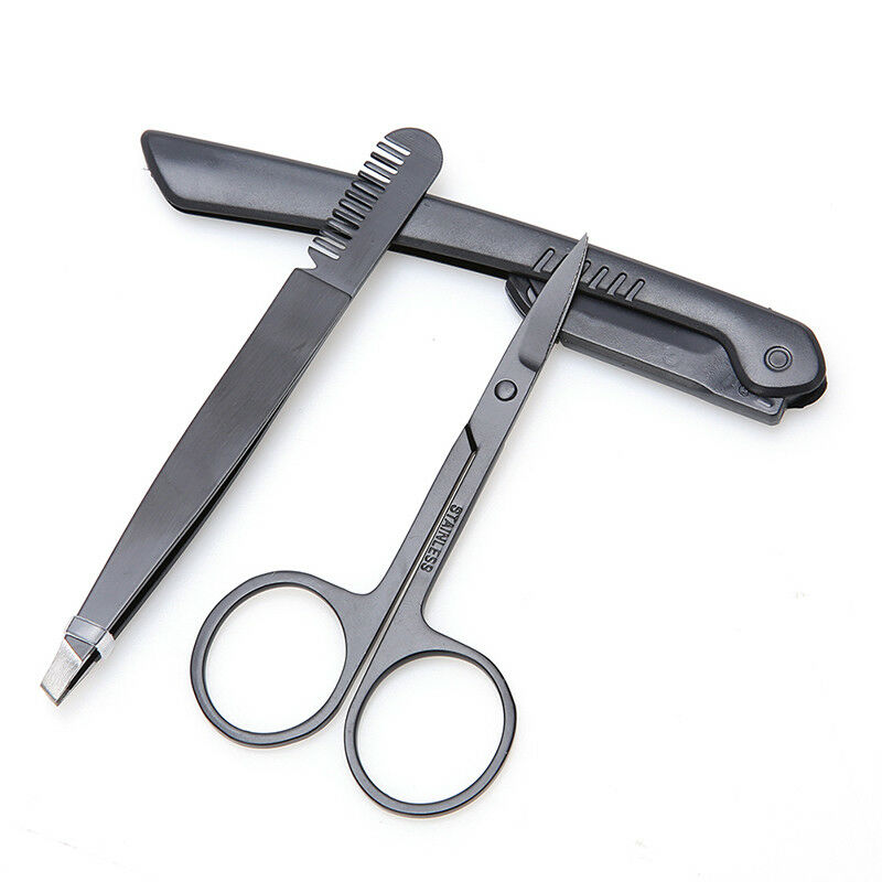 3Pcs Professional Stainless Steel Eyebrow Cutter Eyebrow Scissors Eyebrow BDiiDD