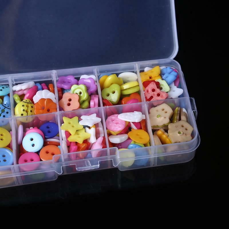 250PCS/Box Mix Lots Colors 1.2-1.5CM DIY Scrapbooking Cartoon Two-eye Buttons