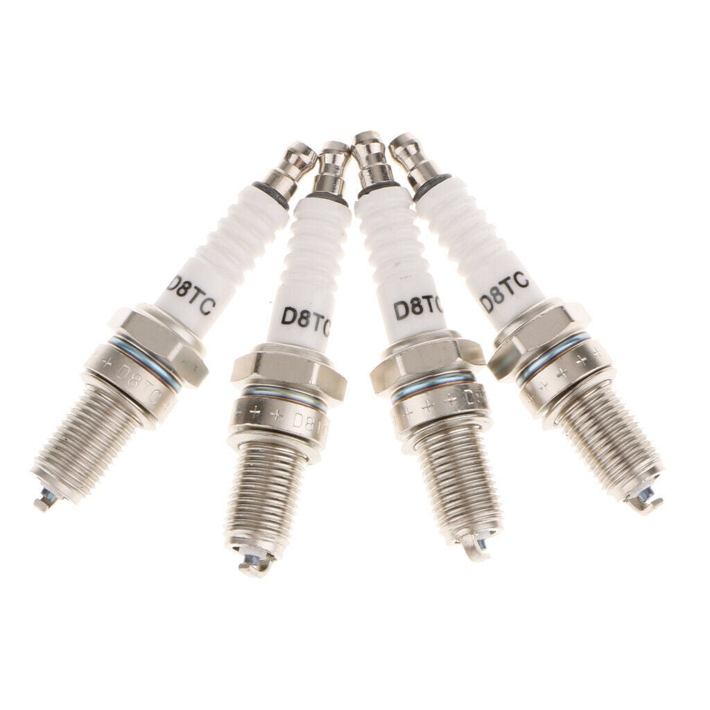 4 Pieces D8TC Spark Plugs 150cc-250cc  Scooter Quad Dirt Bike ATV Go Kart