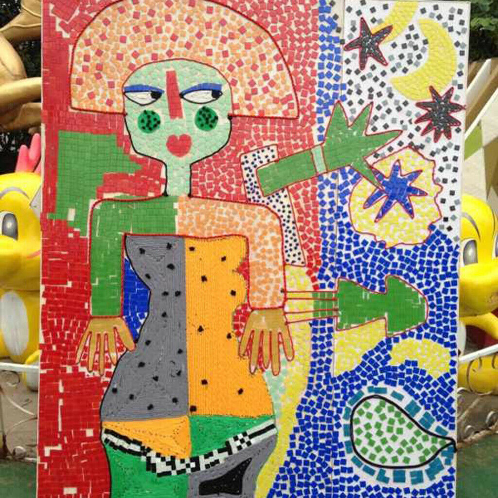 150pcs Multicolor Rectangle Glass Pieces Mosaic Tiles For Art Crafts 10x20mm