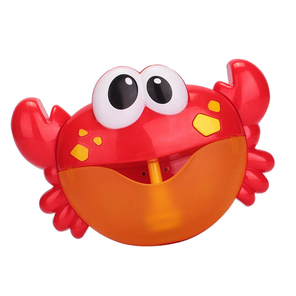 Baby Kid's Music Bath Shower Bubble Maker Machine Crab Automatic Plastic Red