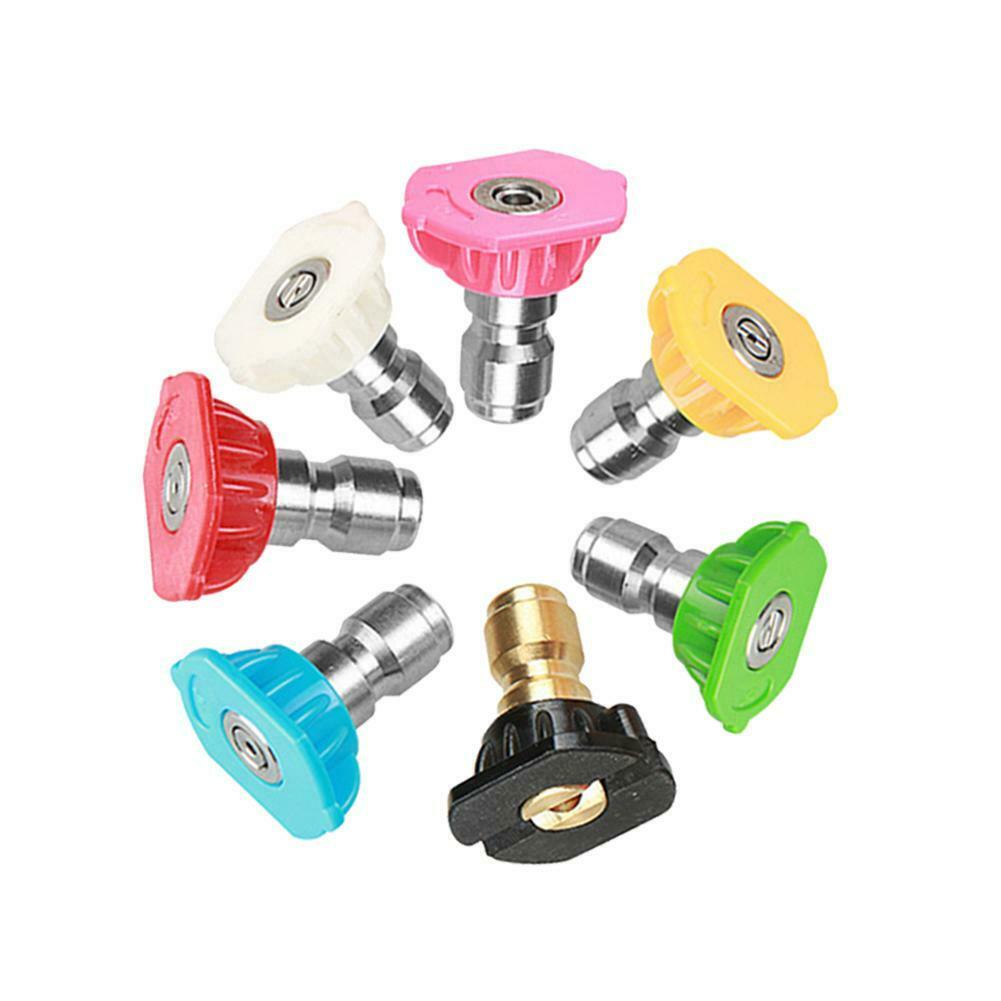 7pcs 1/4 inch High Pressure Washer Car Jet Lance Spray Nozzles Tip 7 Color @