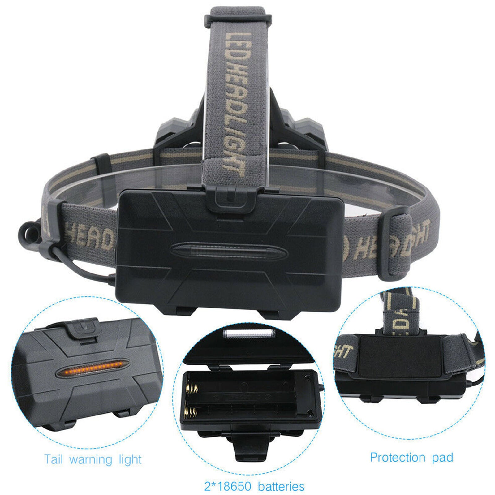 120000LM 8X XM-L T6 COB LED USB Head Lamp   Head Torch Bicycle Light 800m