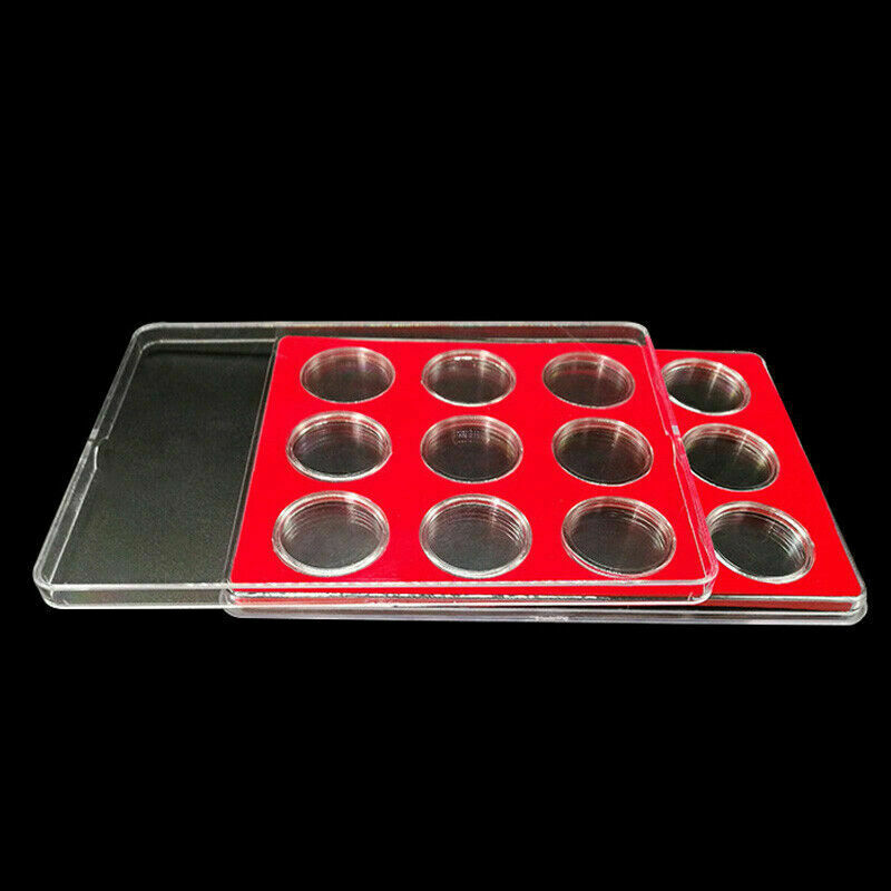 12 Holes Coin Collection Box Protective Display Case Storage Organizer Holder