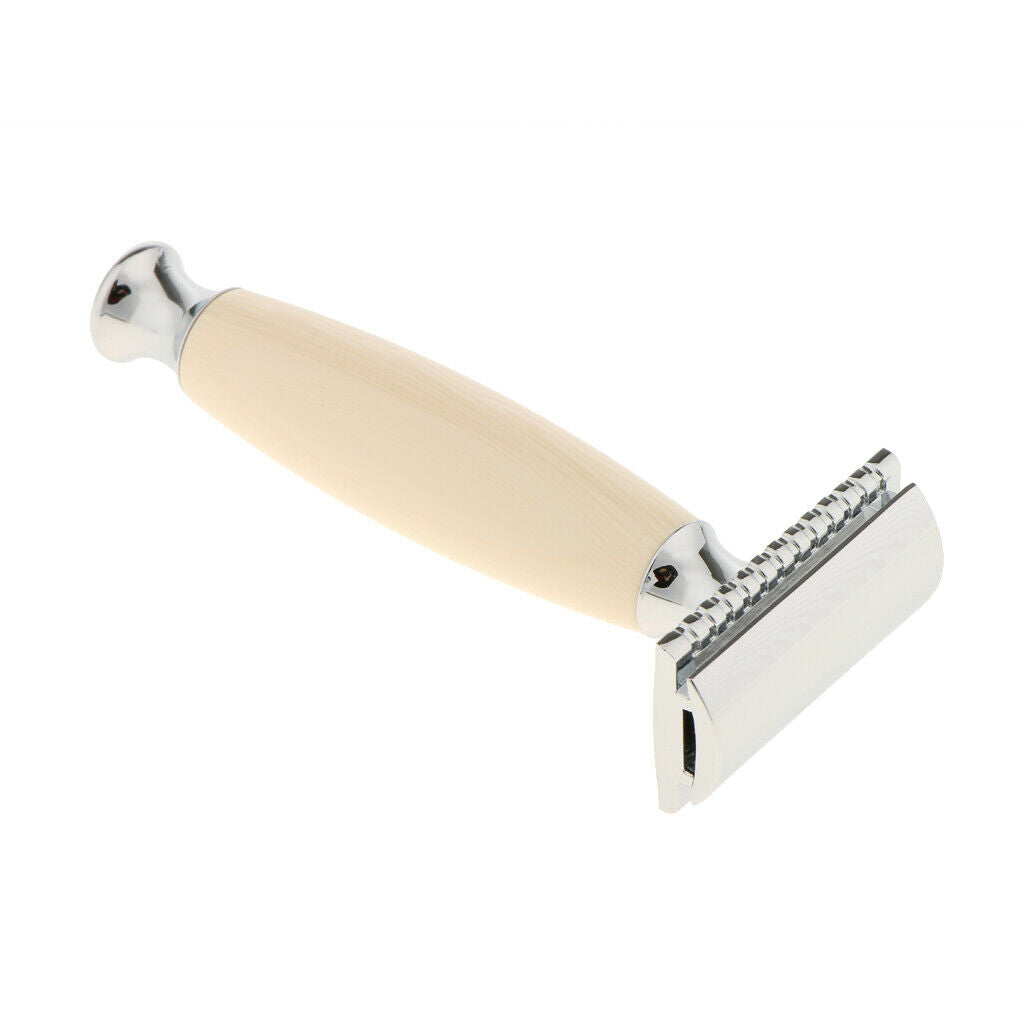 Men's Double Edge Safety Shaving Razor Alloy Classic Shaver Wooden Handle#4