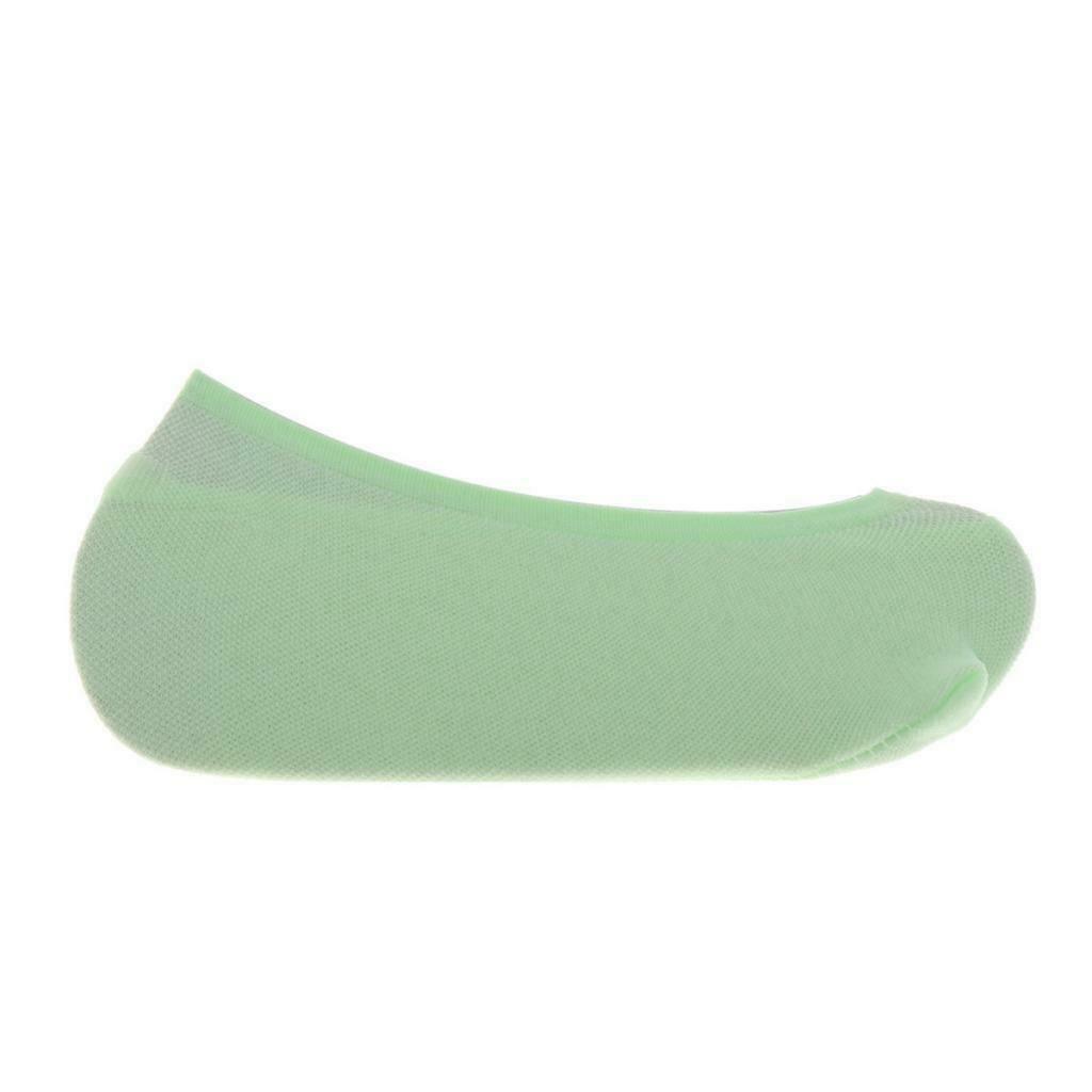 10 Pairs Women No Show Socks Non Slip Low Cut Cotton Boat Socks  Green