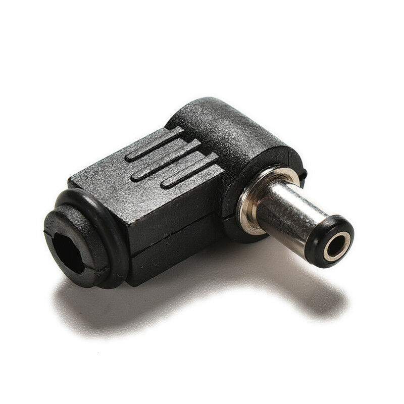 10x Right Angle 2.1x5.5mm 2.1mm DC Power Male Plug Soldering Connector Bla.l8