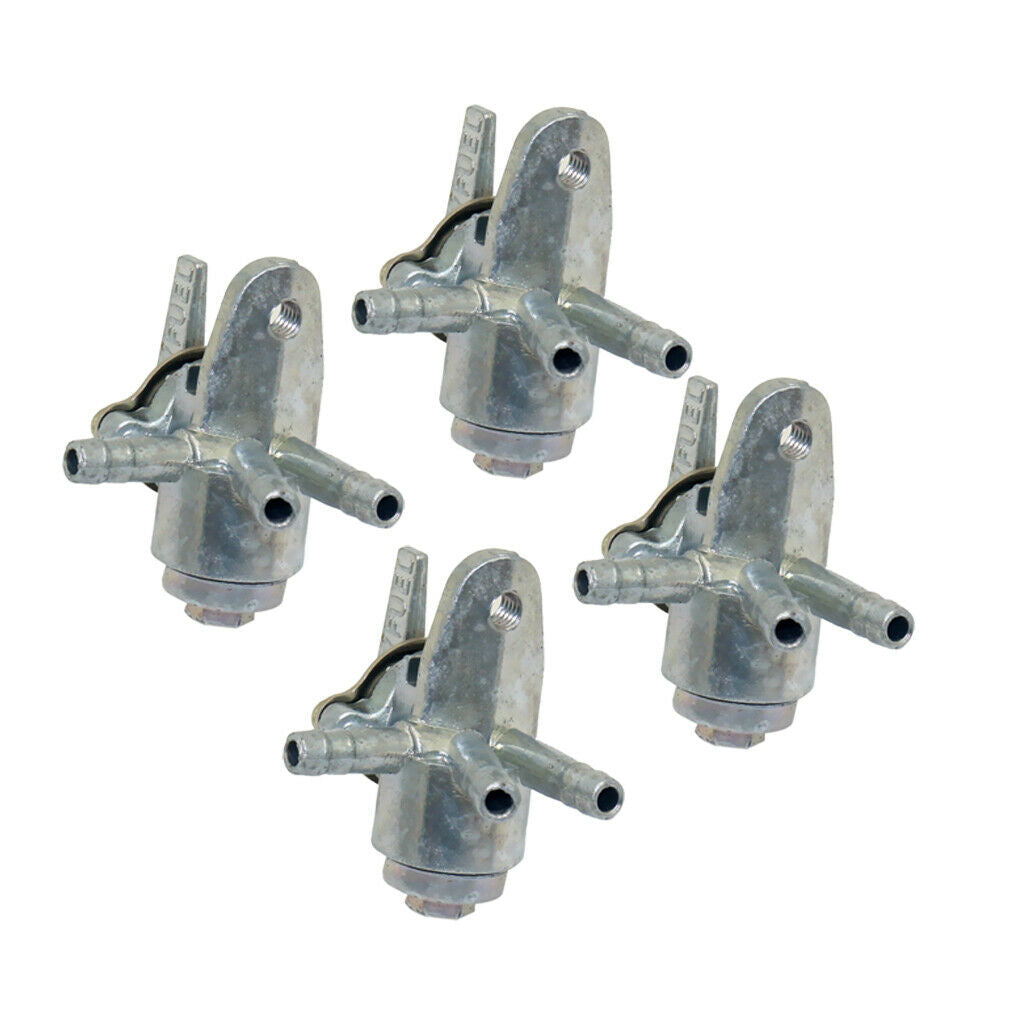 4x Gas Tank Fuel Petcock Switch Shut Off Valve 3 Port for 50cc 70cc 90cc 100cc