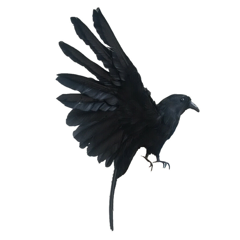 Artificial Realistic Woodland Birds for Garden Home Decoration Raven