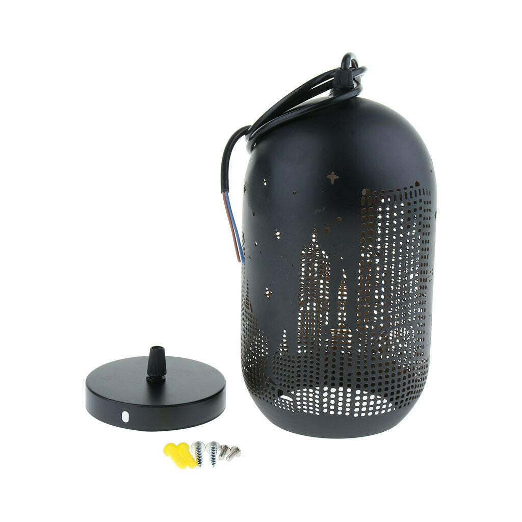 Industrial Style Replacement Lamp Shade,22.5x14cm, Black, Wax Gourd Design