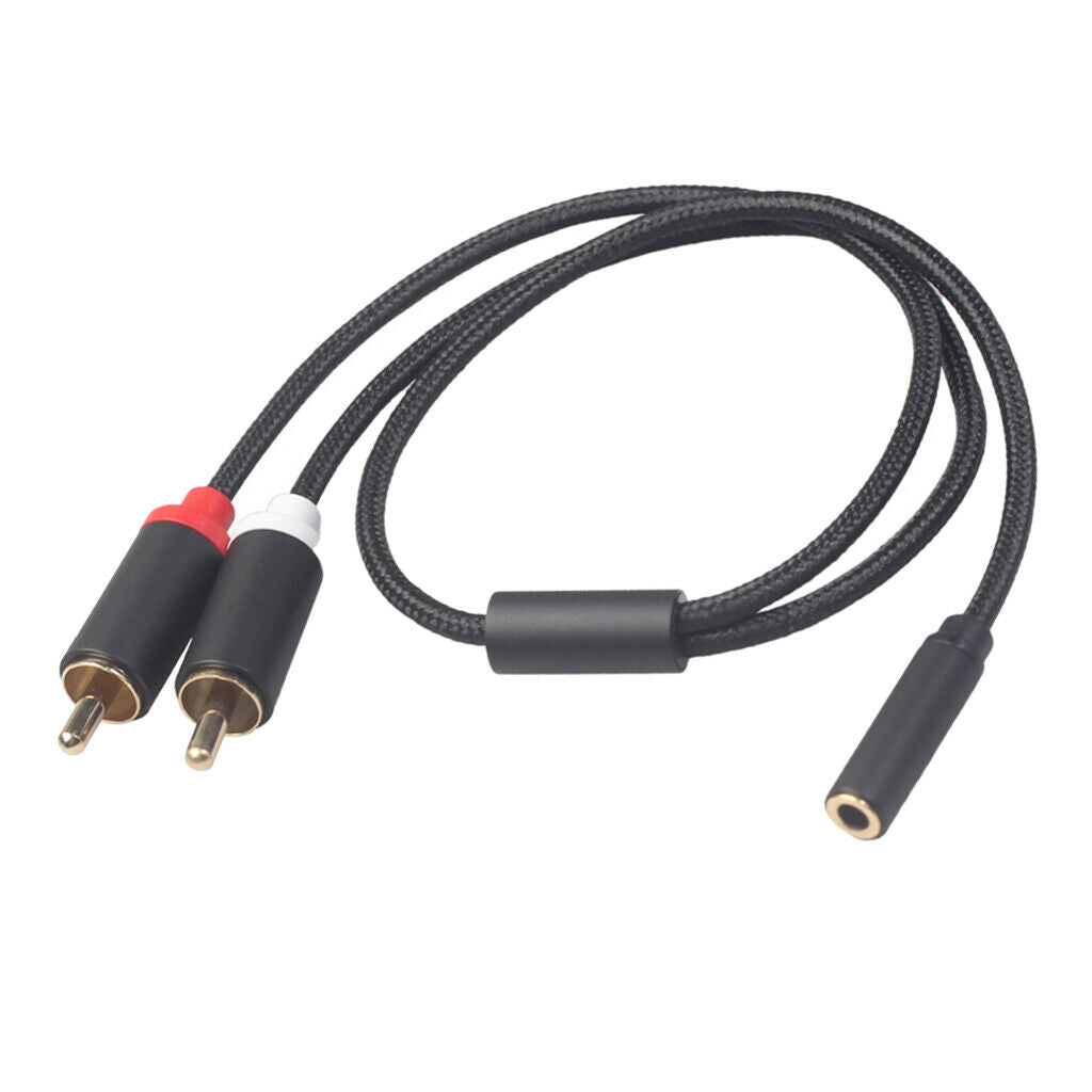 3.5mm Stereo Audio Female to 2 RCA Male Converter 15.75inch Black 3635F-04