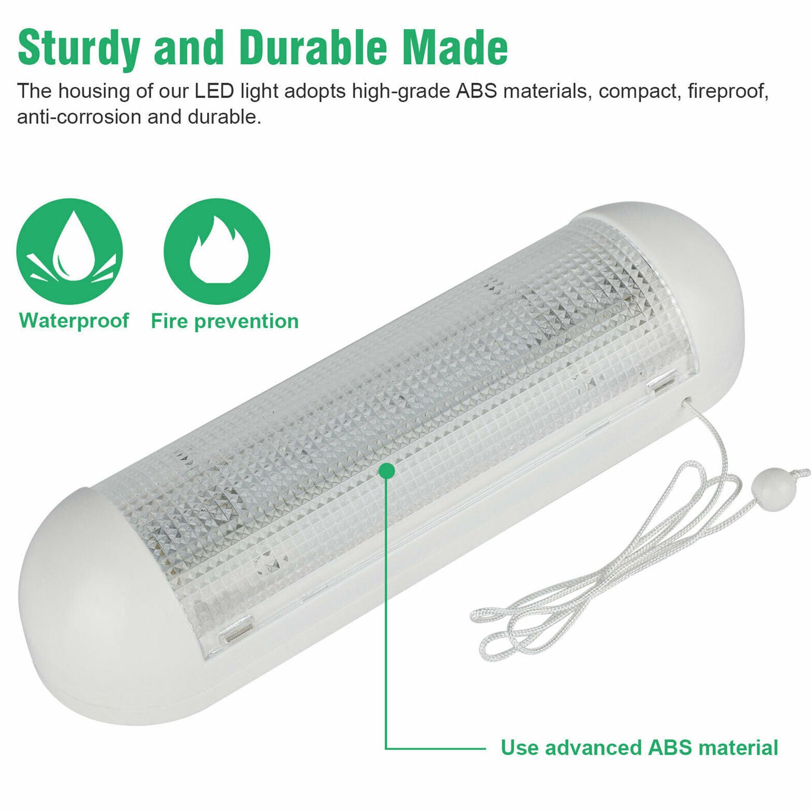 Solar Powered LED Shed Light Wall Indoor Pull Lamp Corridor La Yard Garden