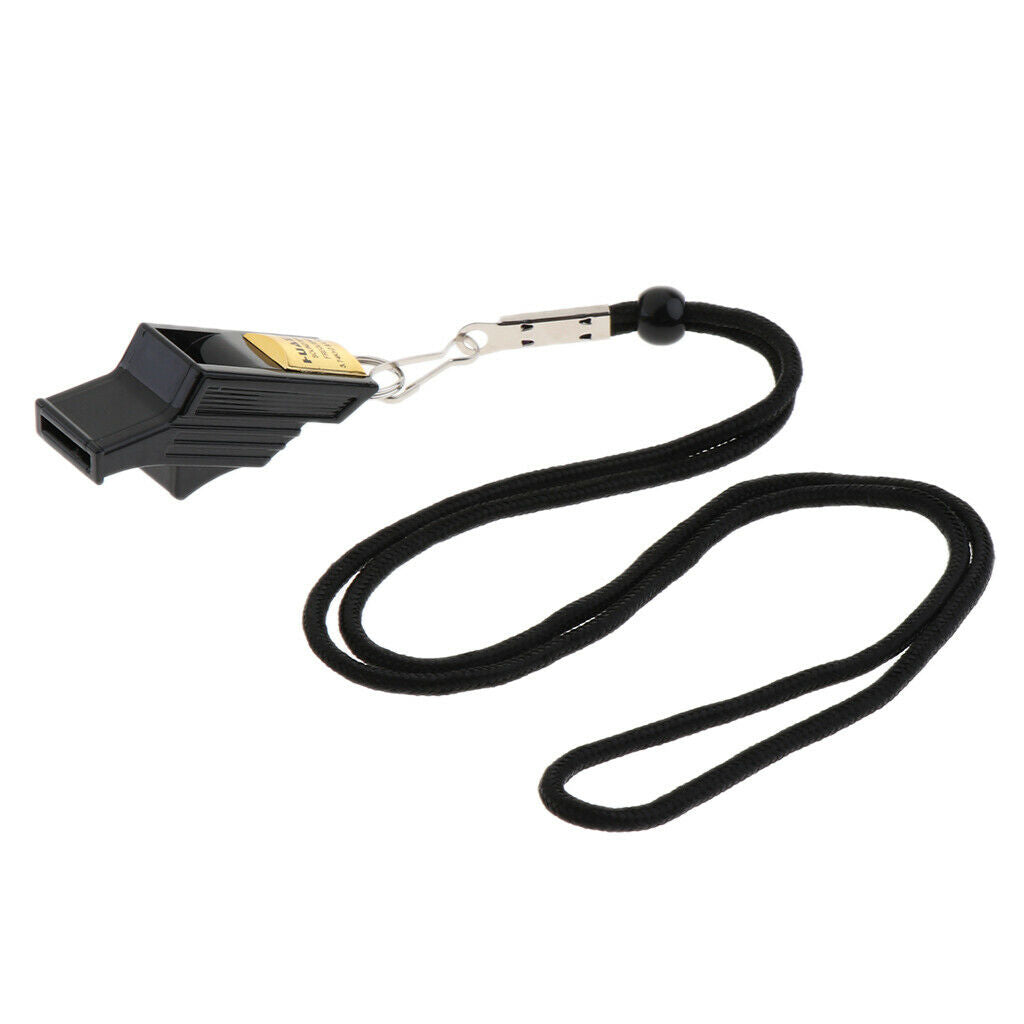 2 Set Safety Referee Whistle with Lanyard and Finger Grip for Football