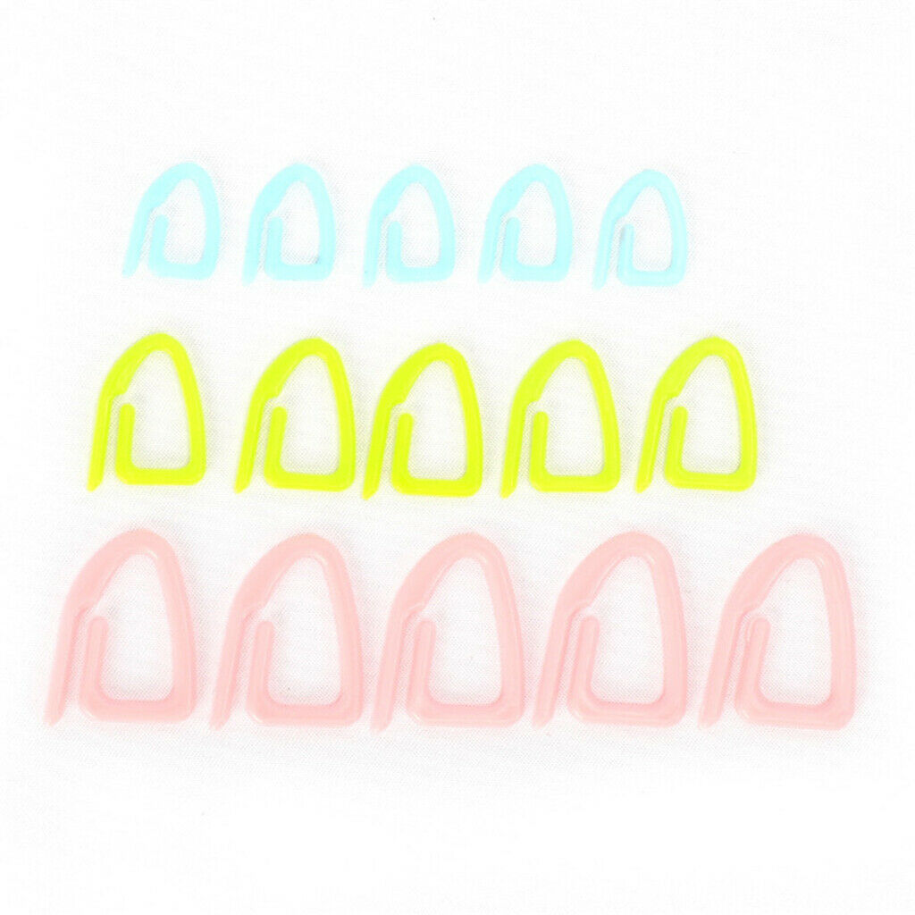 15x Multicolor Knitting Stitch Markers Locking Stitch Counter Supplies