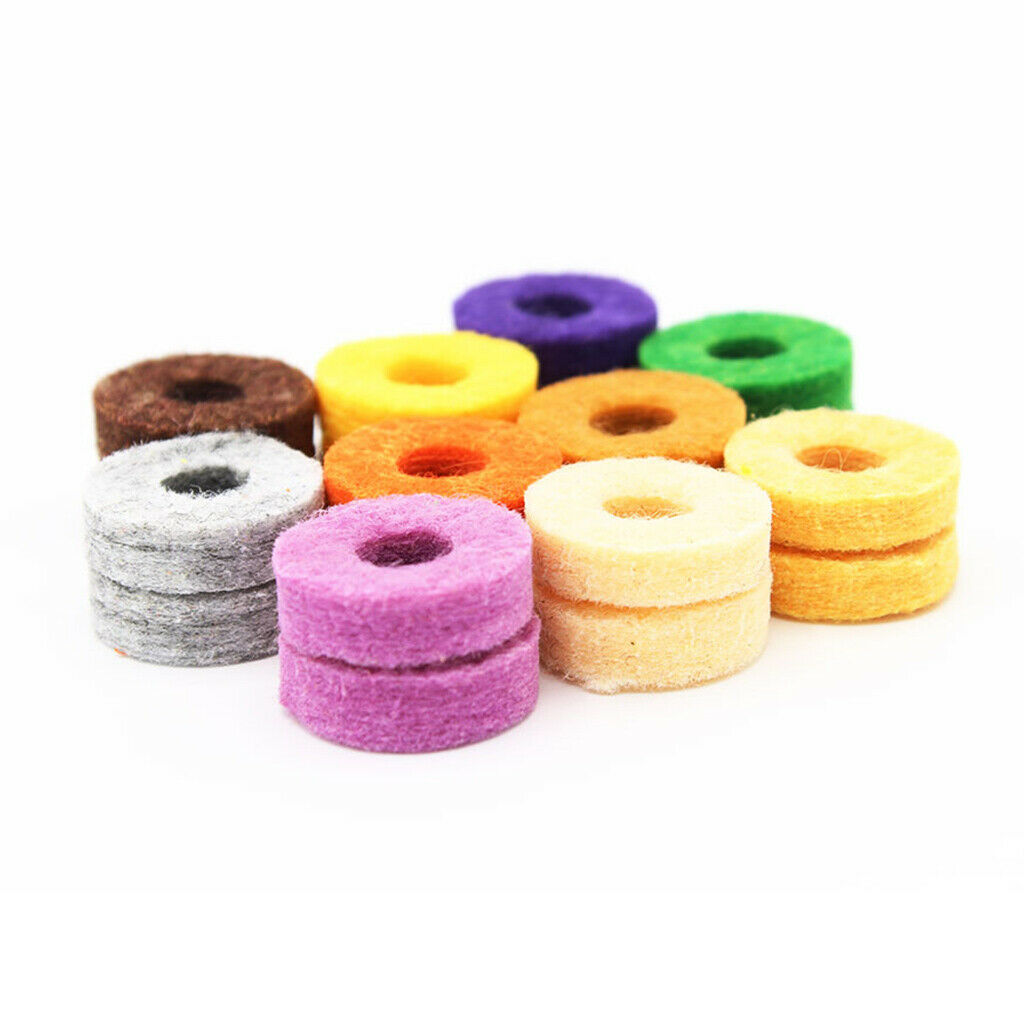 20pcs Drum Cymbal Stand Felt Washers Cushion 2.5cm Outer Dia Instrument