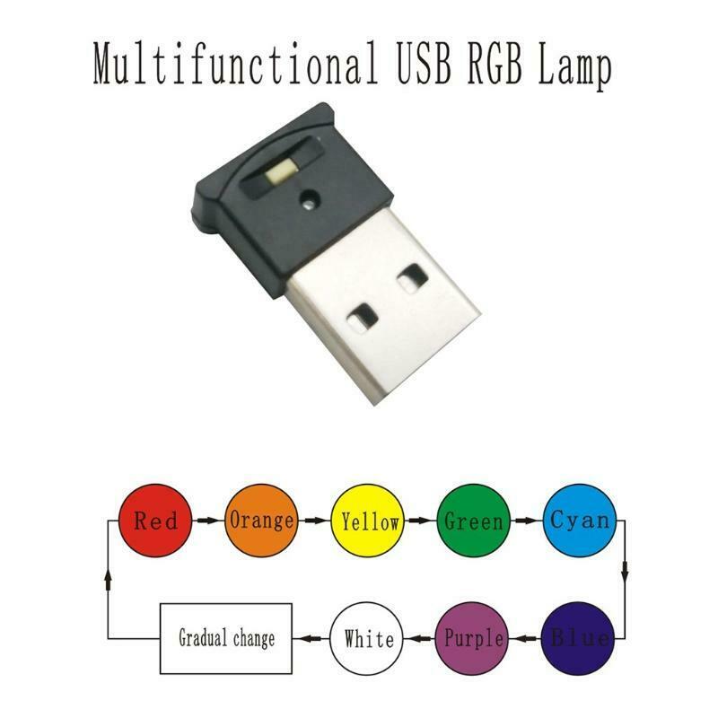 Mini USB LED Night Lamp 8 Color RGB Atmosphere Lamp USB Ambient Light