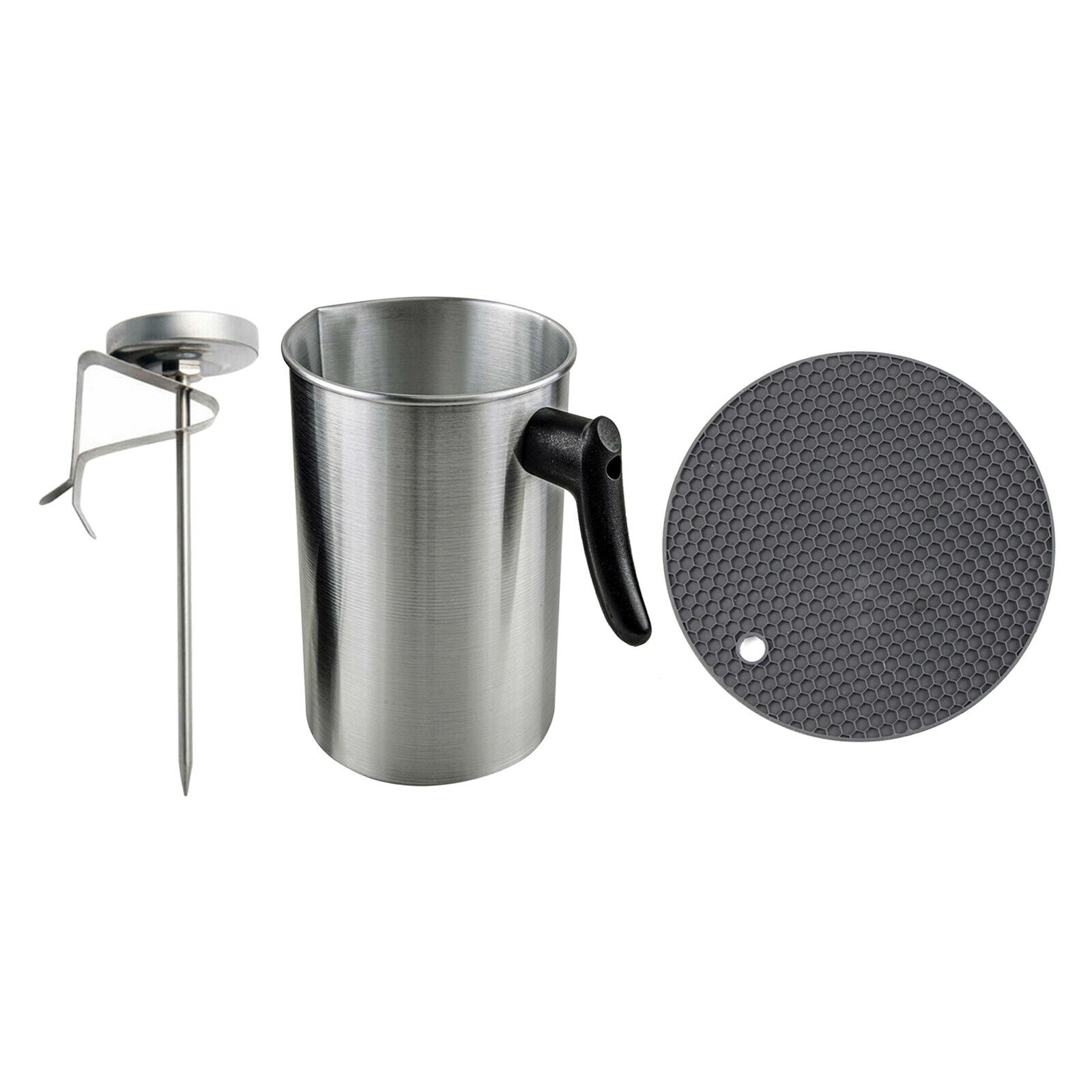 3 Liters Candle Melting Pot Holder Set with Thermometer Thick Aluminium