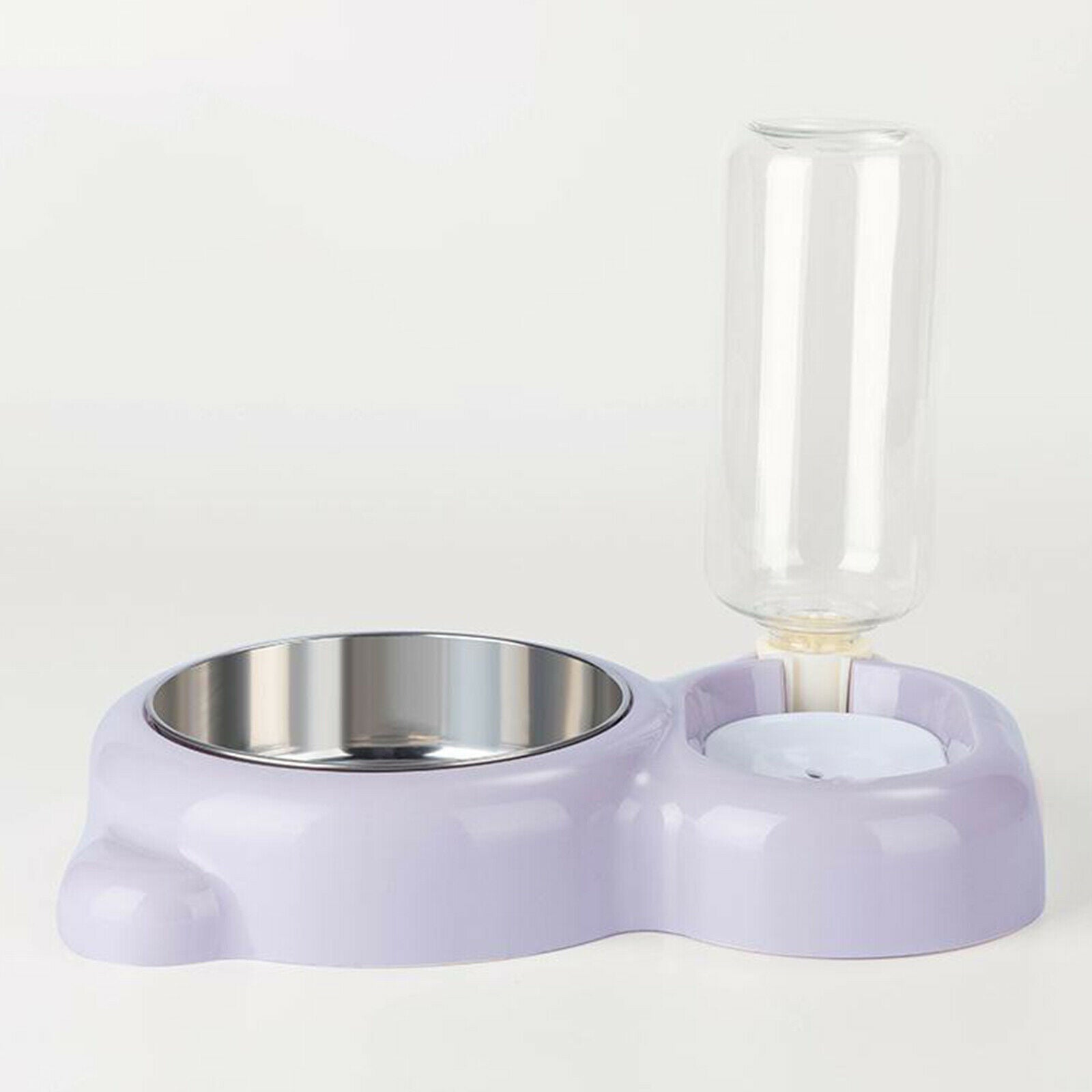 Automatic Pet Feeder Auto Dog Cat Food Water Bowl Dispenser Purple