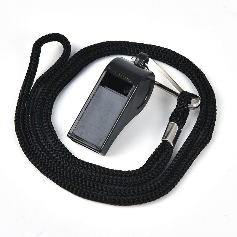 Football Soccer Sports Referee Plastic Whistle Lanyard Emergency Loud Sound Re