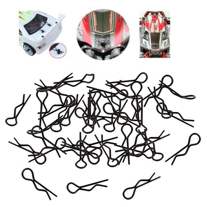 50Pcs Metal Body Clips R Pin Shell for  HPI HSP 1/10 1/12 1/16 RC Car
