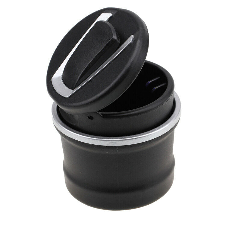 Car Smoke Ashtray Ash Cigarette Cylinder Holder LED Light With Lid For bMW