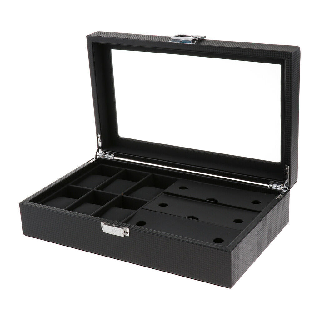 Luxury Watch Storage Case Eyewear Display Case for Men Women Black