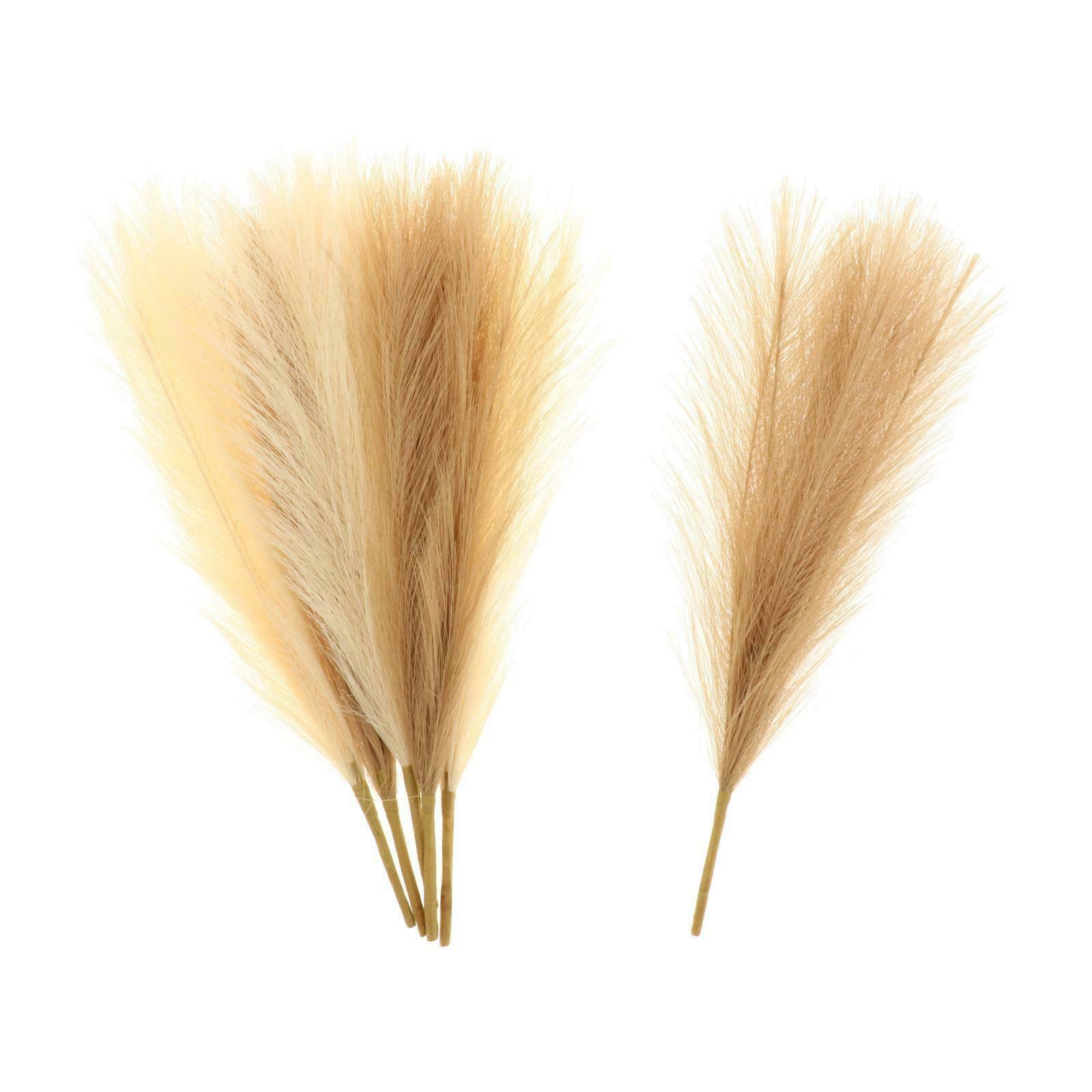 6Pcs Artificial Pampas Grass Branches 6 Stems Room Decor Wedding Home Decor