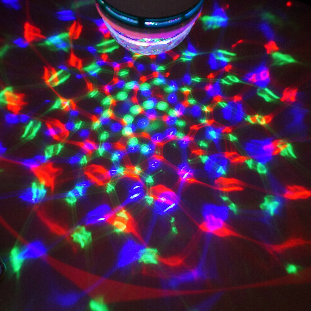 Disco Changing Bulb Lamp 3W E27 RGB Crystal Ball Auto Rotating LED Stage Light!