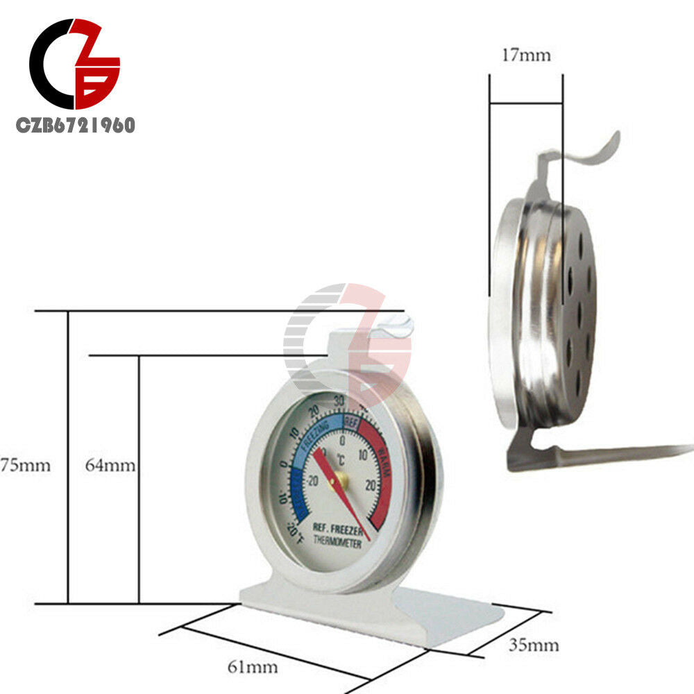 Stainless Steel Useful Temperature Refrigerator Freezer Dial Type Thermometer