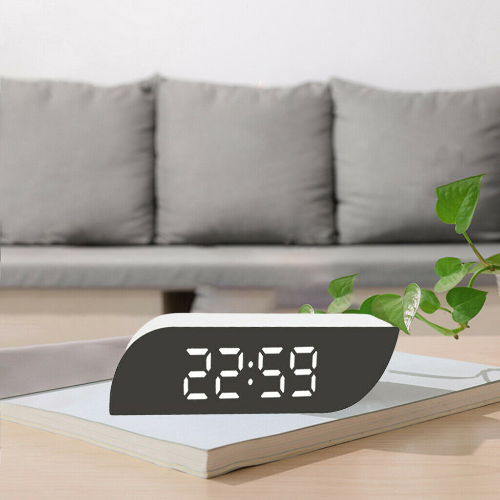 LED Desk Alarm Clocks Calendar Temperature 3 Mode Snooze White White Light