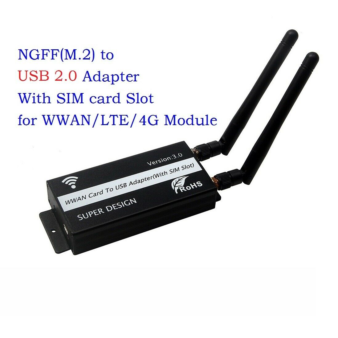 1 set NGFF(M.2) to USB Adapter With SIM card Slot for WWAN/LTE/3G/4G Module