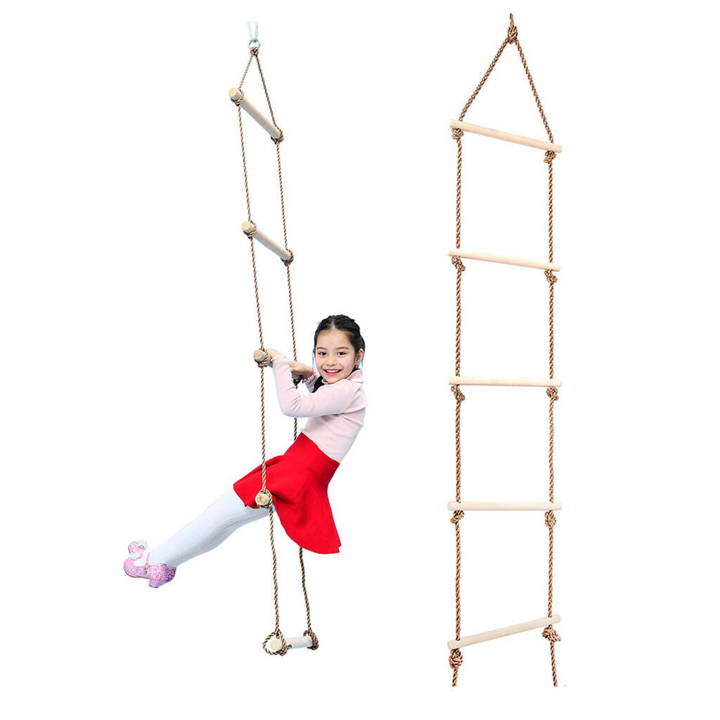 5.7 Feet Rope Ladder with 5 Rungs for  , Climbing Game for Swing