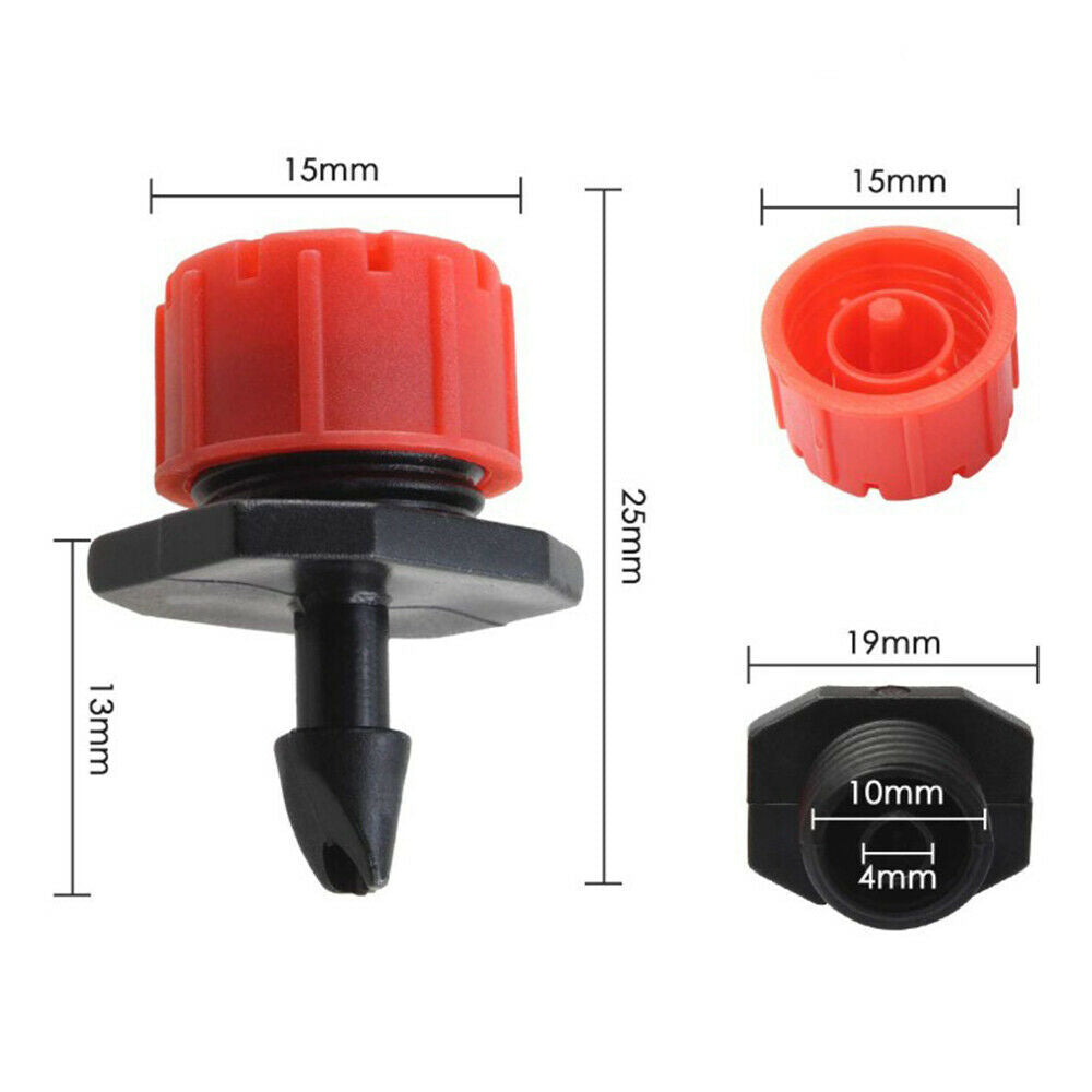 50Pcs Adjustable Garden Irrigation Mist Micro Flow Dripper Water Hose Drip Head