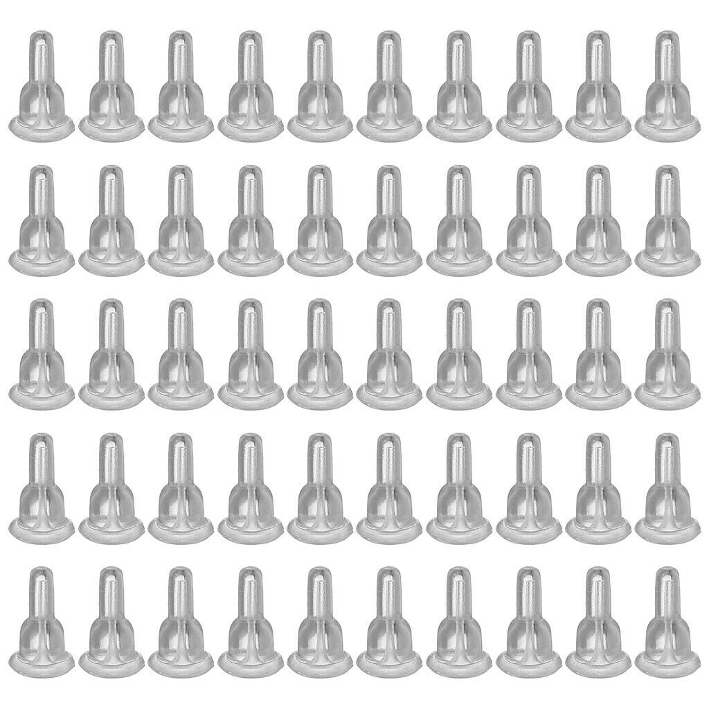 50x Silicone Earring Backs Soft Earring Clutch Stoppers Sleeves Replacement