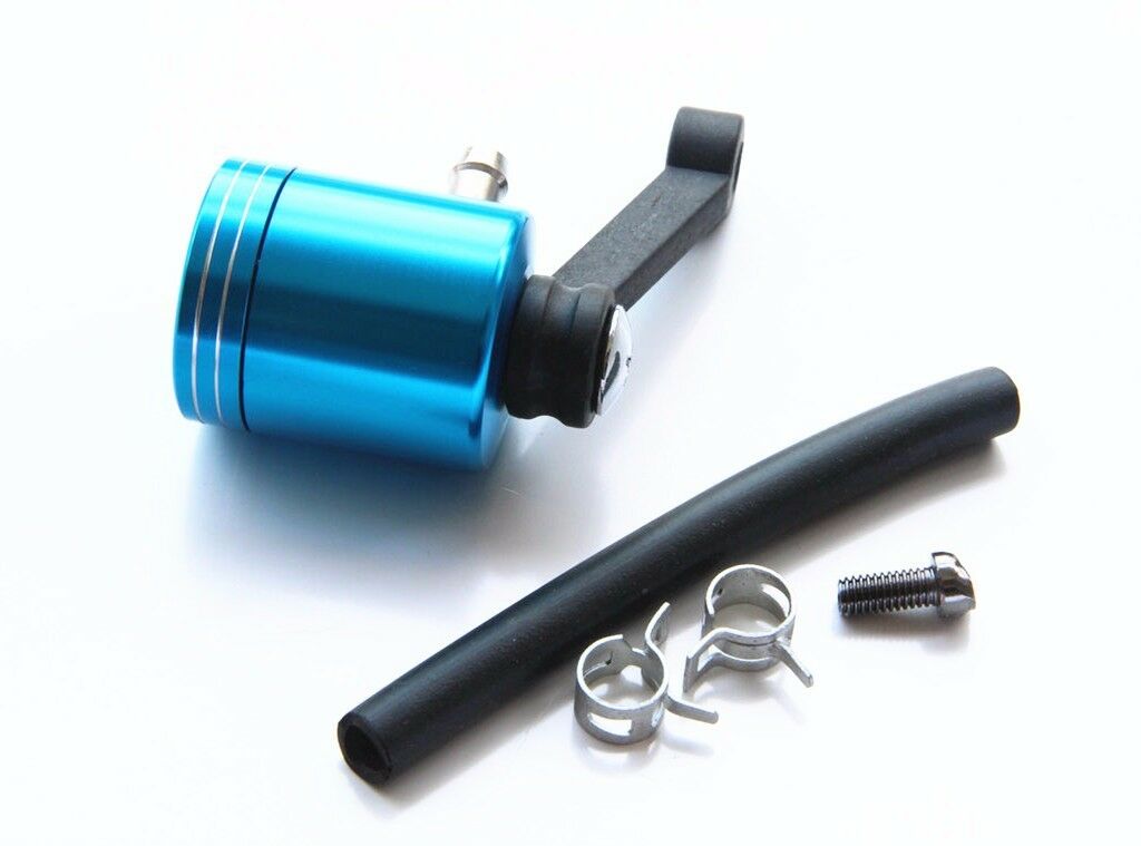 Blue CNC Road Street Bike Front Brake Tank Master Cylinder Fluid Reservoir Cup