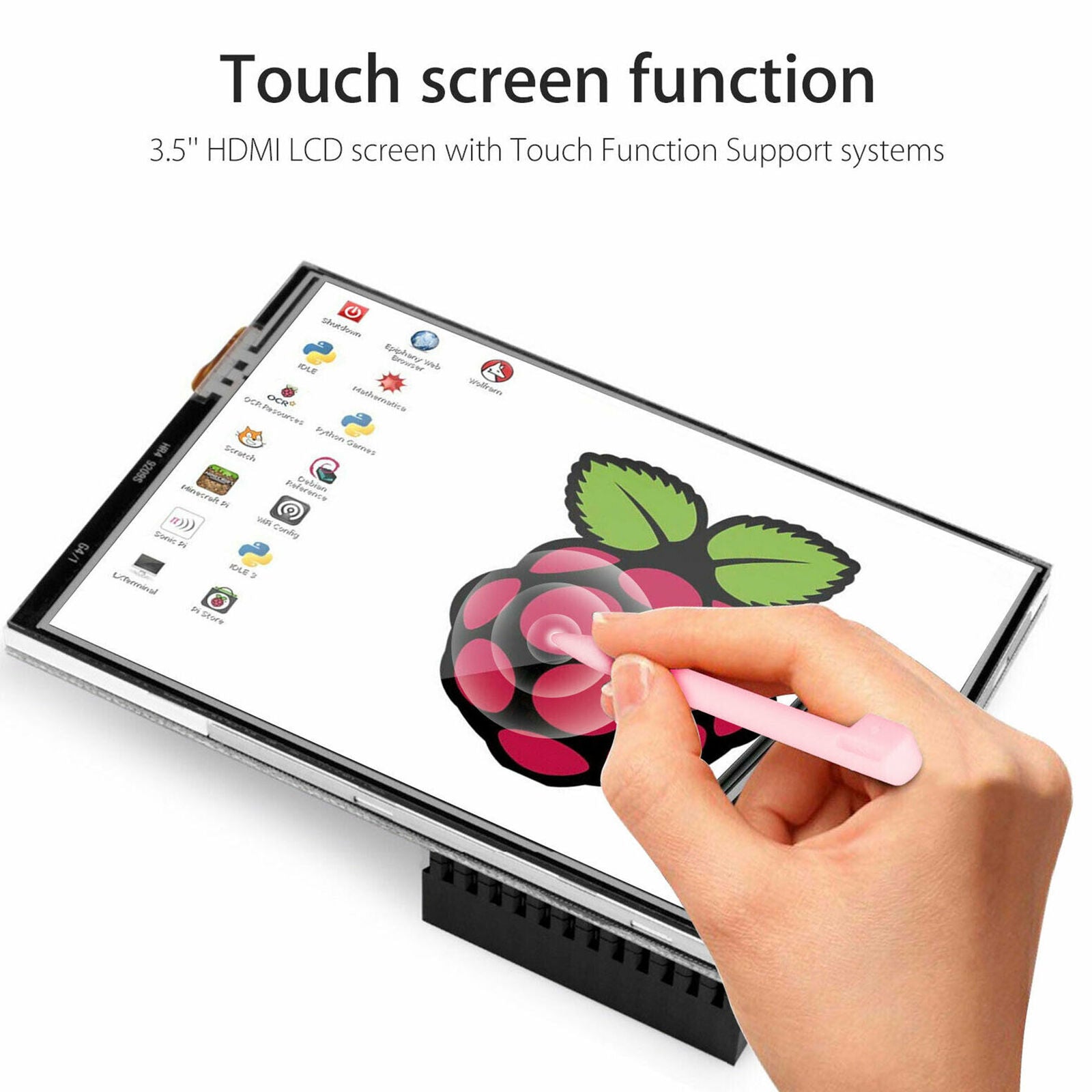 For Raspberry Pi 4+ 3.5 Inch Touch Screen With Case, 320x480 TFT Monitor LCD