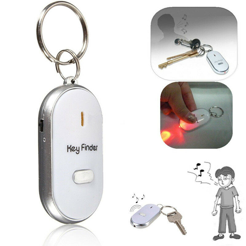 Anti-Lost Key Finder Whistle Beep Sound Control LED Torch Find Locator Keychain