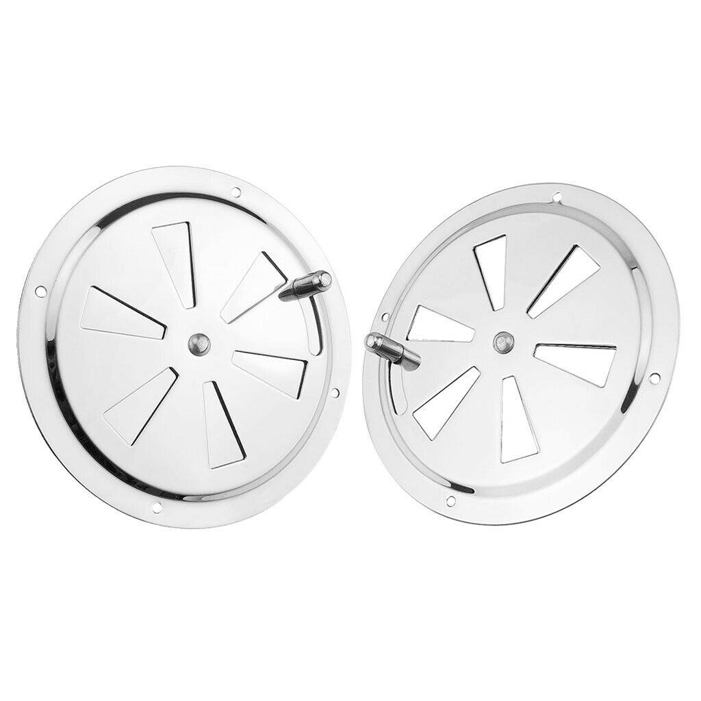 Stainless Steel Marine Round Louver Air Vent Ventilation Gille w/ Side Knob