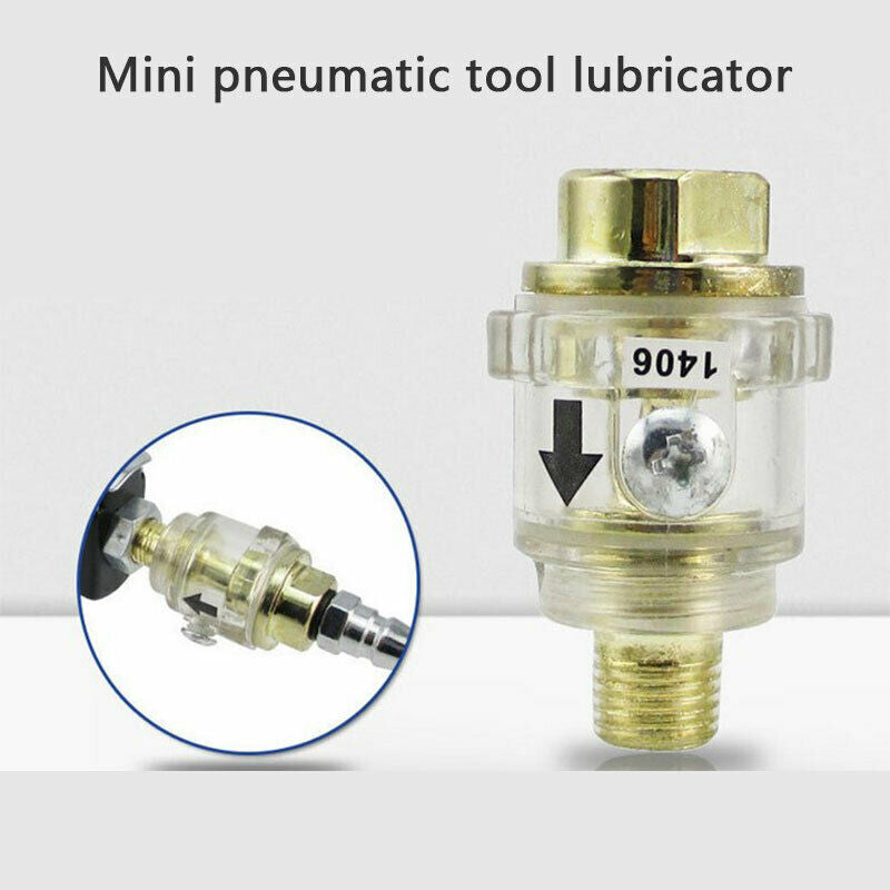 In-Line 1/4" Air Compressor Tool Mini Oiler Lubricator In line Oil Lubricat Qx
