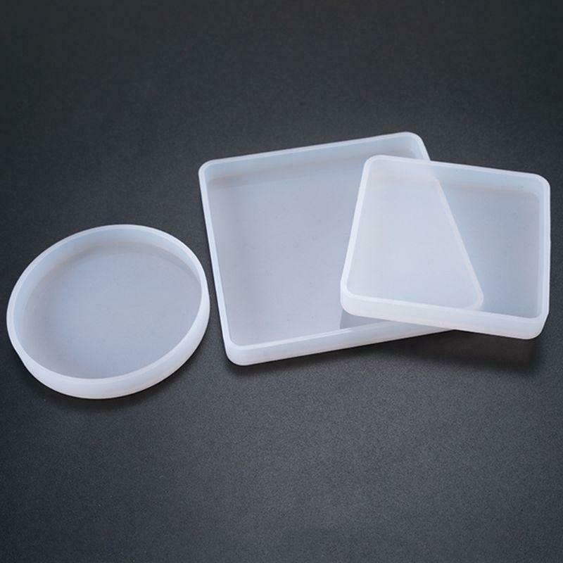 3 Pcs Crystal Epoxy Mold DIY Handmade Mirror Square Round Highlight Silicone