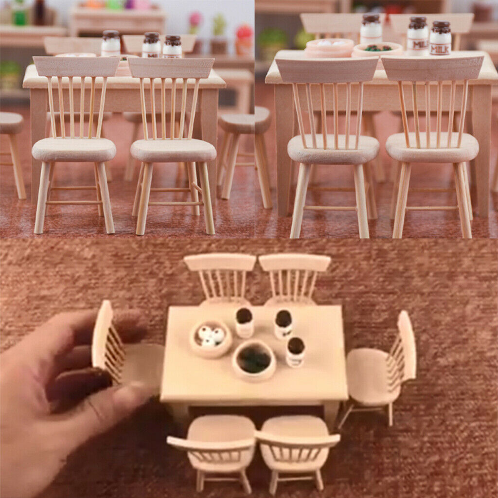 3x 1/12 Miniatures Furniture Handmade Mini Scene Dining Room Decoration