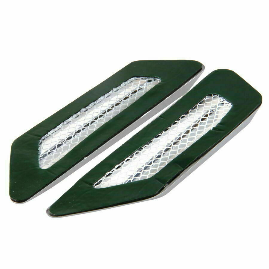 Pair Chrome Grille Car Air Flow Vent Fender Side Decoration Stickers Universal