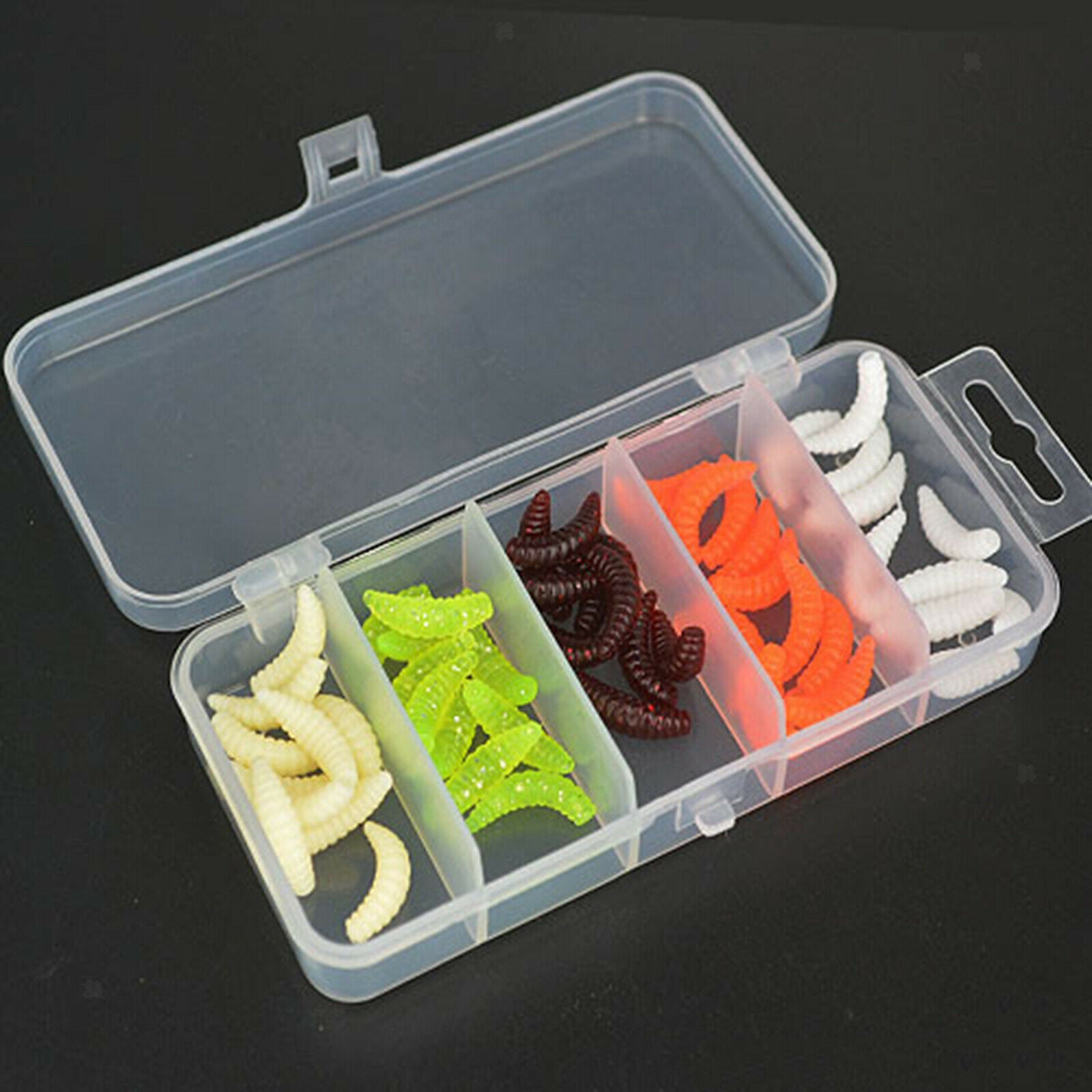 50x Durable Fishing Lures 2cm Freshwater Larva Maggots Trout Bass Grub Baits