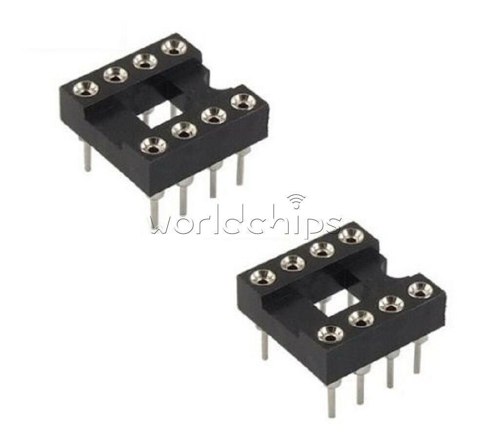 100PCS 8Pin Round IC DIP SIP Sockets Adaptor Solder Type plated machined