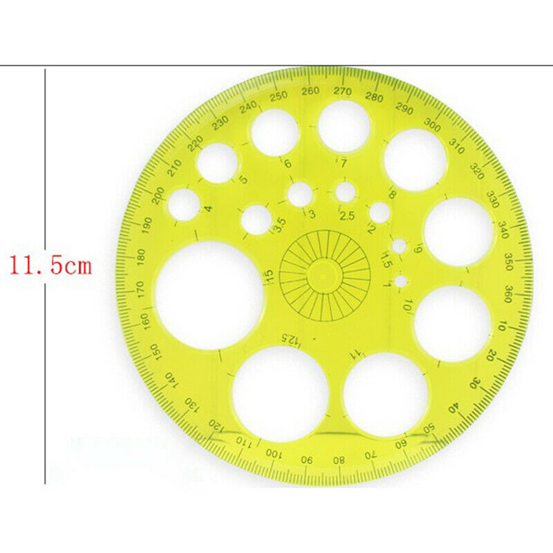 1pc Stationery 360 Degree Round Ruler Transparent Circle Office School Dr.l8